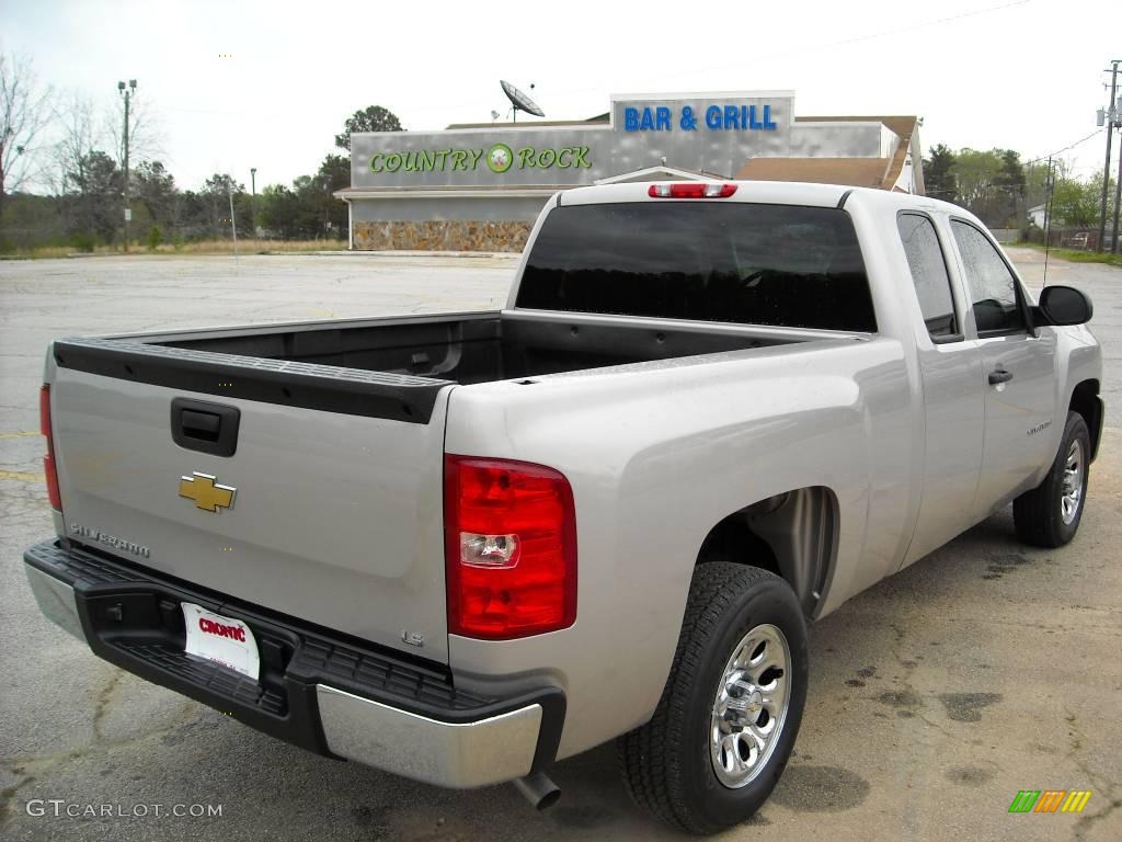 2008 Silverado 1500 LS Extended Cab - Silver Birch Metallic / Dark Titanium photo #6