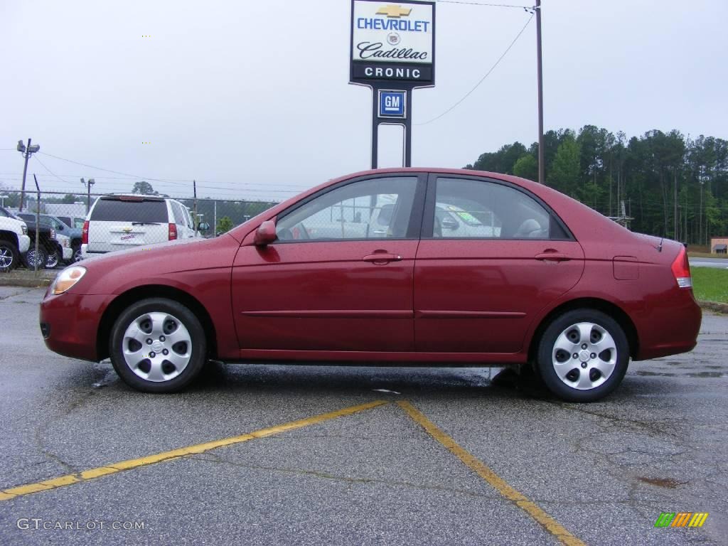 2007 Spectra EX Sedan - Radiant Red / Beige photo #1