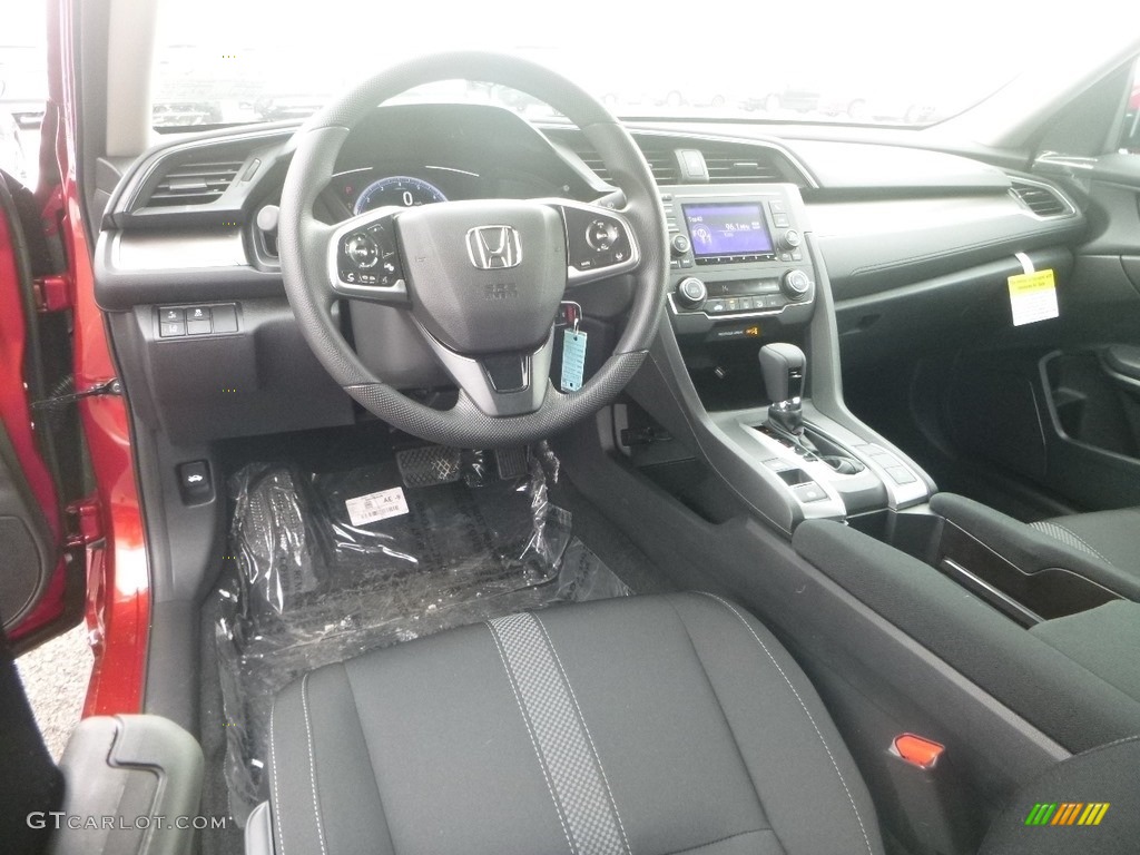 Black Interior 2019 Honda Civic LX Sedan Photo #131889202