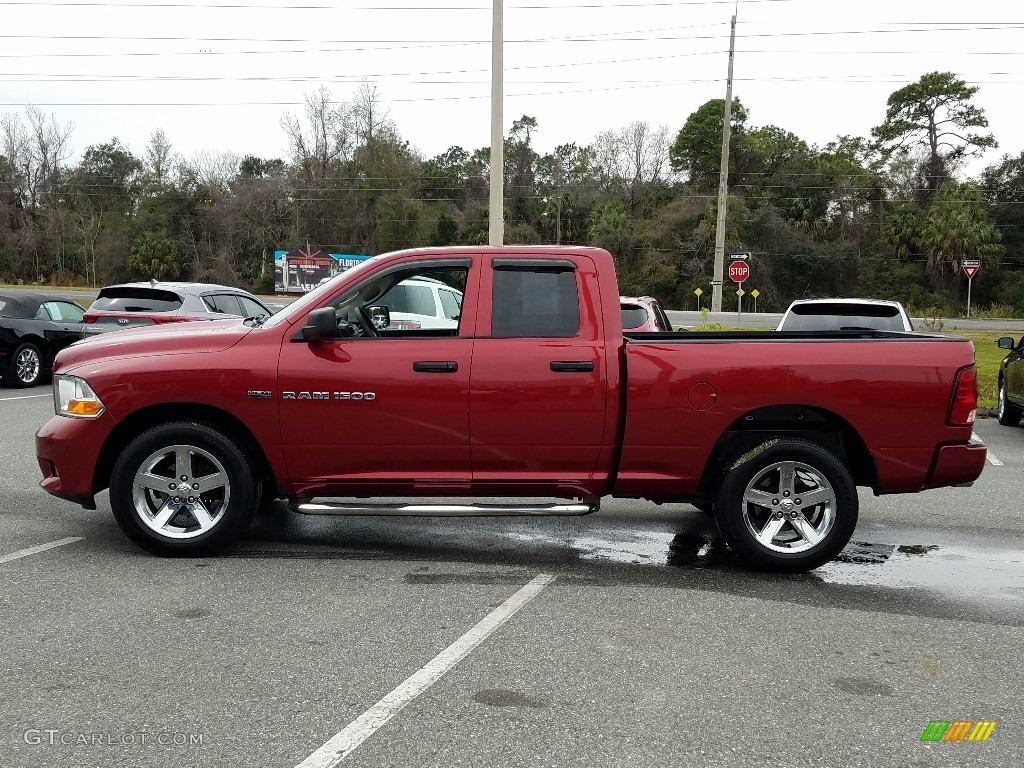 2012 Ram 1500 Express Quad Cab 4x4 - Deep Cherry Red Crystal Pearl / Dark Slate Gray/Medium Graystone photo #2