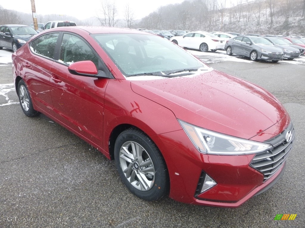 2019 Elantra SEL - Scarlet Red / Gray photo #3