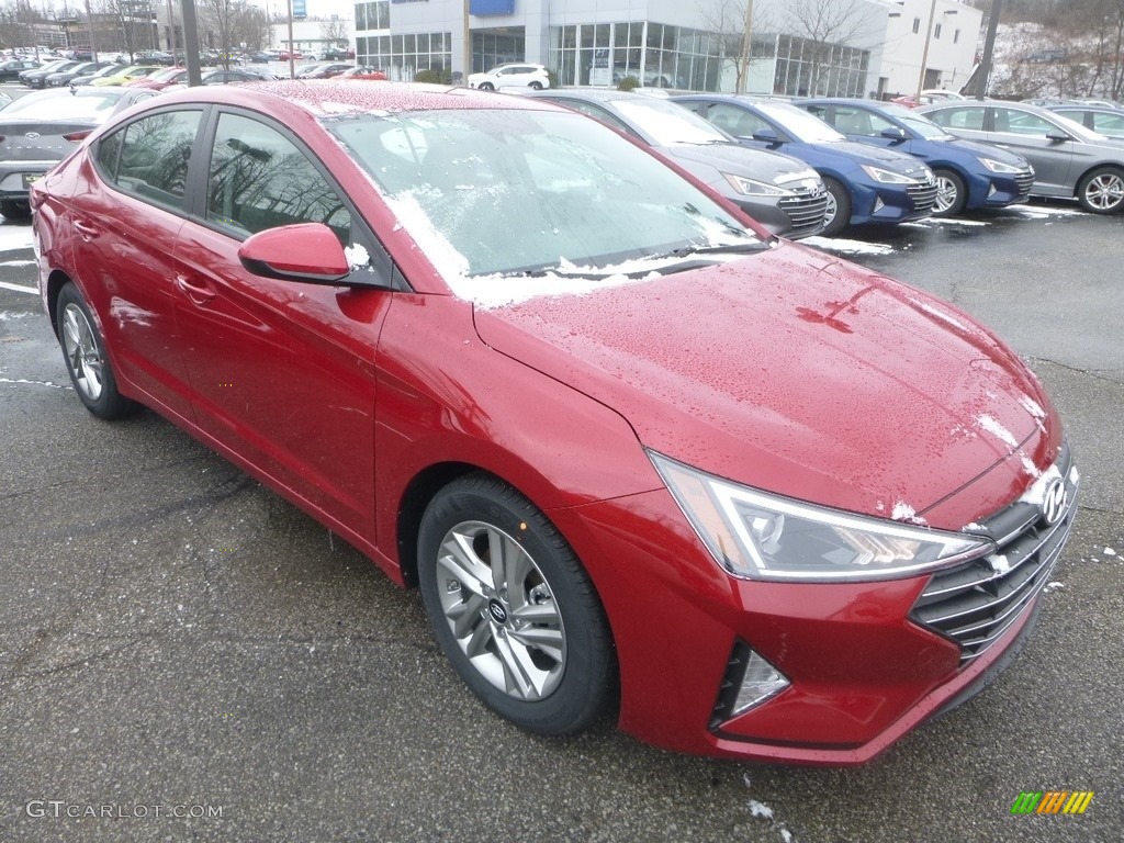 2019 Elantra SEL - Scarlet Red / Gray photo #3