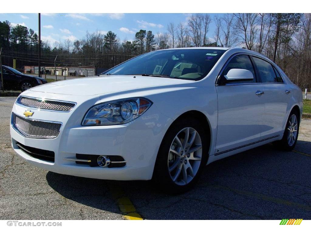 2009 Malibu LTZ Sedan - Summit White / Cocoa/Cashmere photo #2