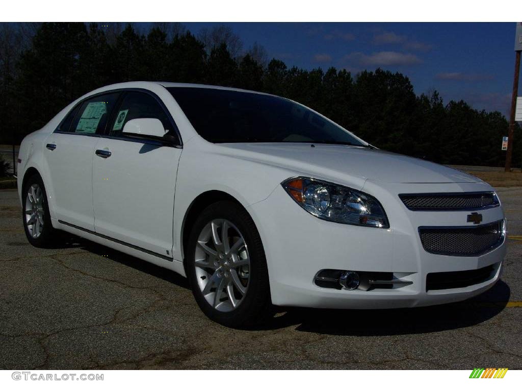 2009 Malibu LTZ Sedan - Summit White / Cocoa/Cashmere photo #4