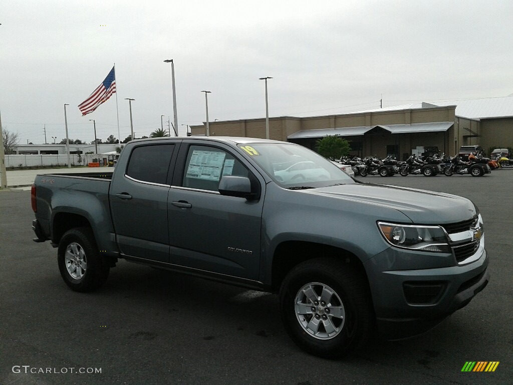 2019 Colorado WT Crew Cab 4x4 - Satin Steel Metallic / Jet Black/Dark Ash photo #7