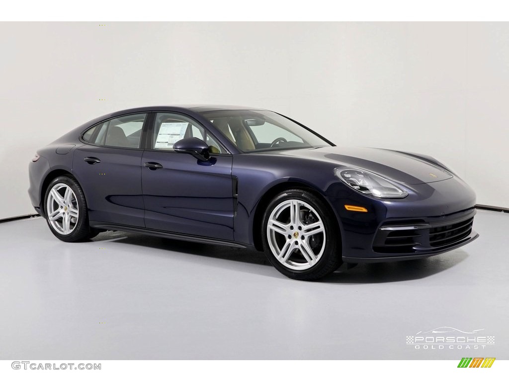 2018 Panamera 4 - Night Blue Metallic / Black/Luxor Beige photo #1
