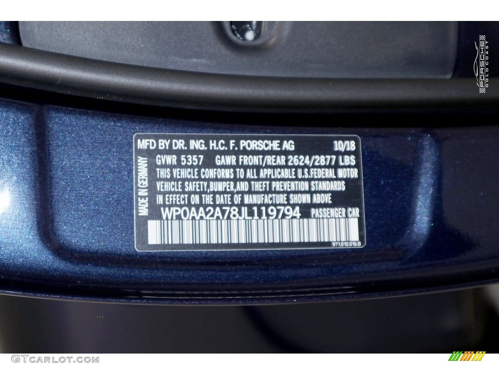 2018 Panamera 4 - Night Blue Metallic / Black/Luxor Beige photo #29