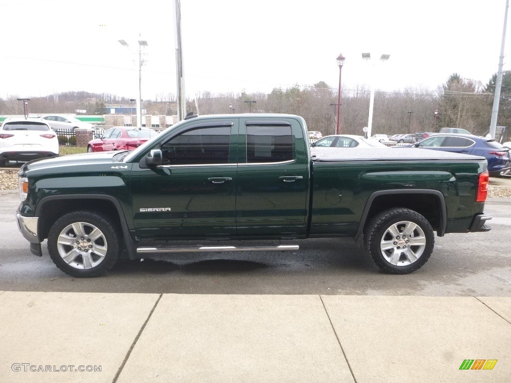 2015 Sierra 1500 SLE Double Cab 4x4 - Emerald Green Metallic / Jet Black photo #6