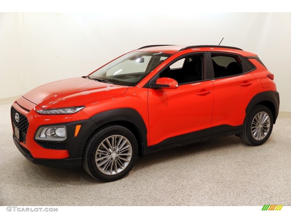 2019 Kona SEL AWD - Sunset Orange / Black photo #3