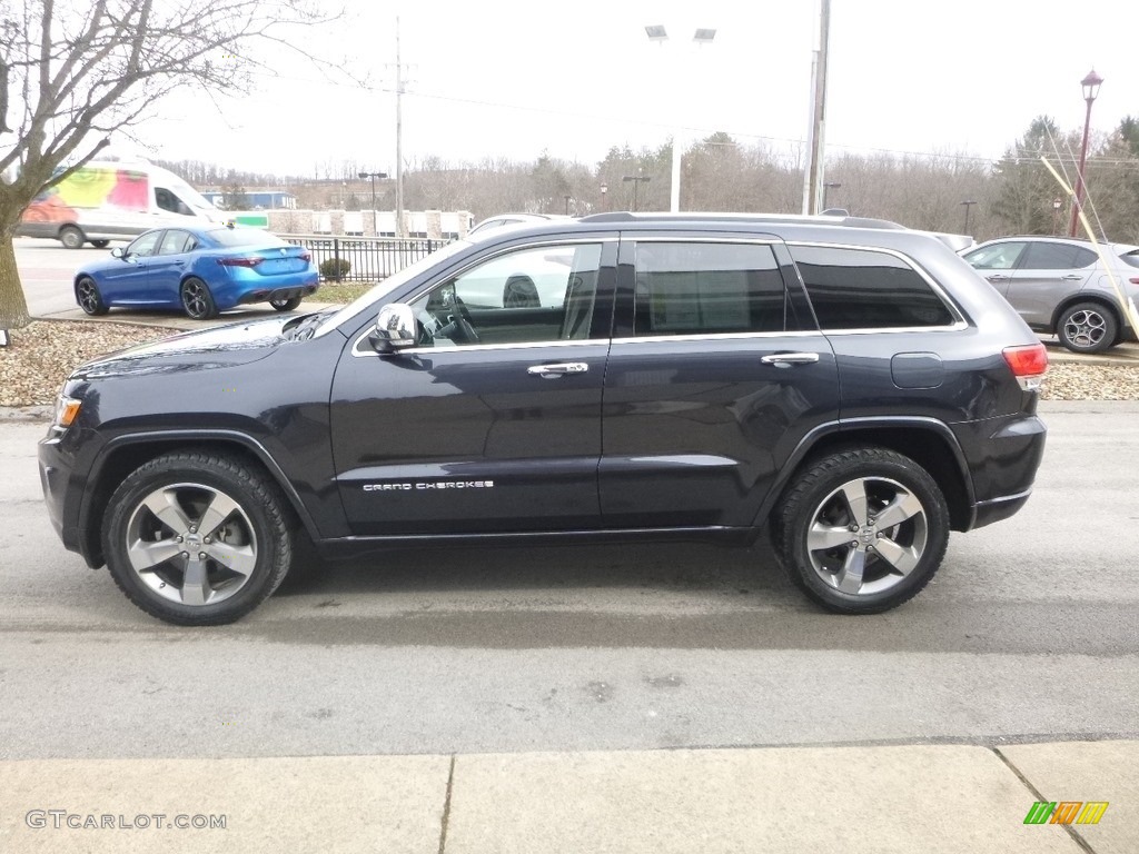 2015 Grand Cherokee Overland 4x4 - True Blue Pearl / Brown/Light Frost Beige photo #6