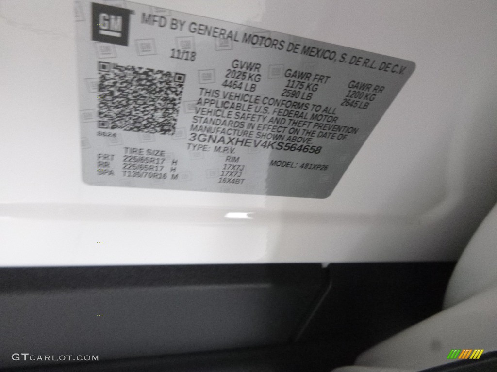 2019 Equinox LS - Summit White / Medium Ash Gray photo #16