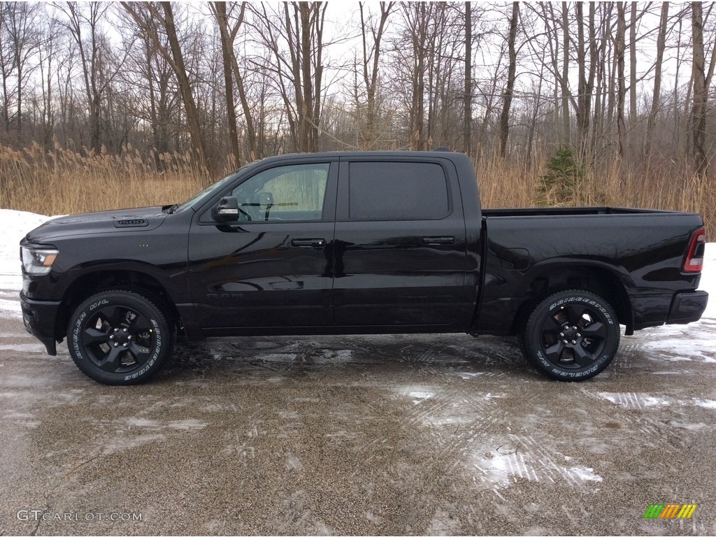 2019 1500 Big Horn Crew Cab 4x4 - Diamond Black Crystal Pearl / Black photo #3