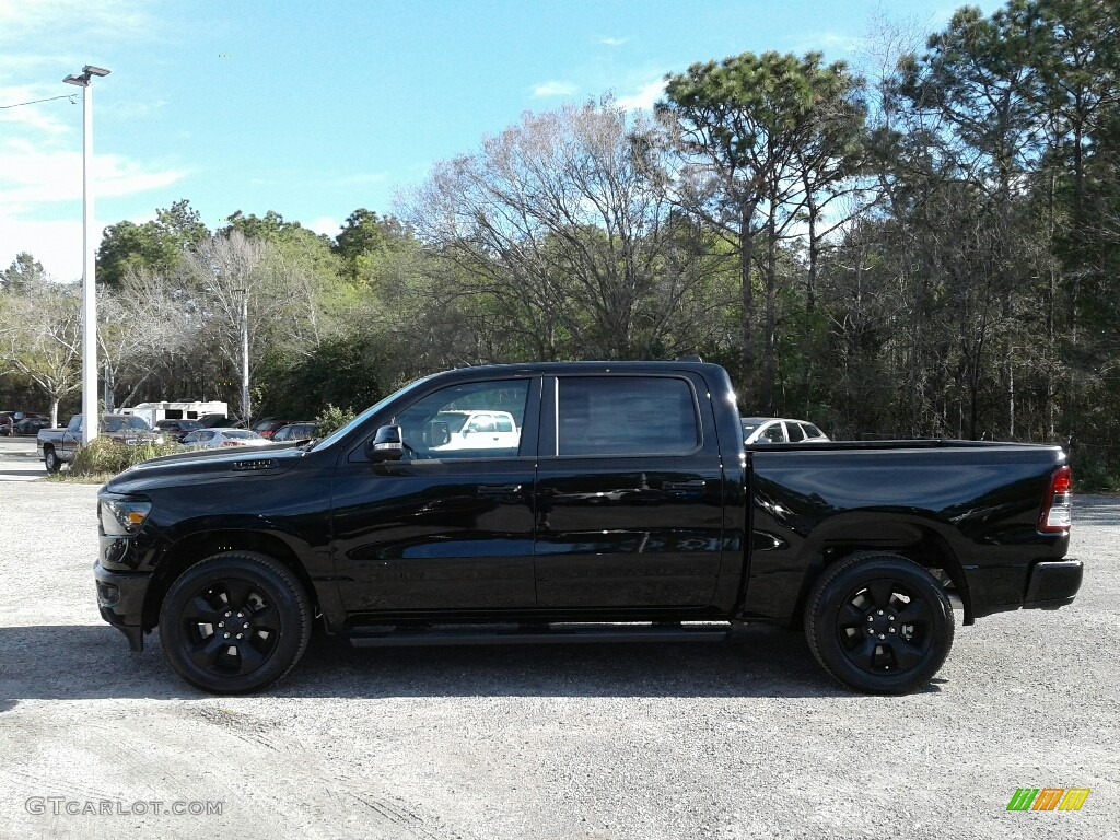 2019 1500 Big Horn Crew Cab 4x4 - Diamond Black Crystal Pearl / Black photo #2