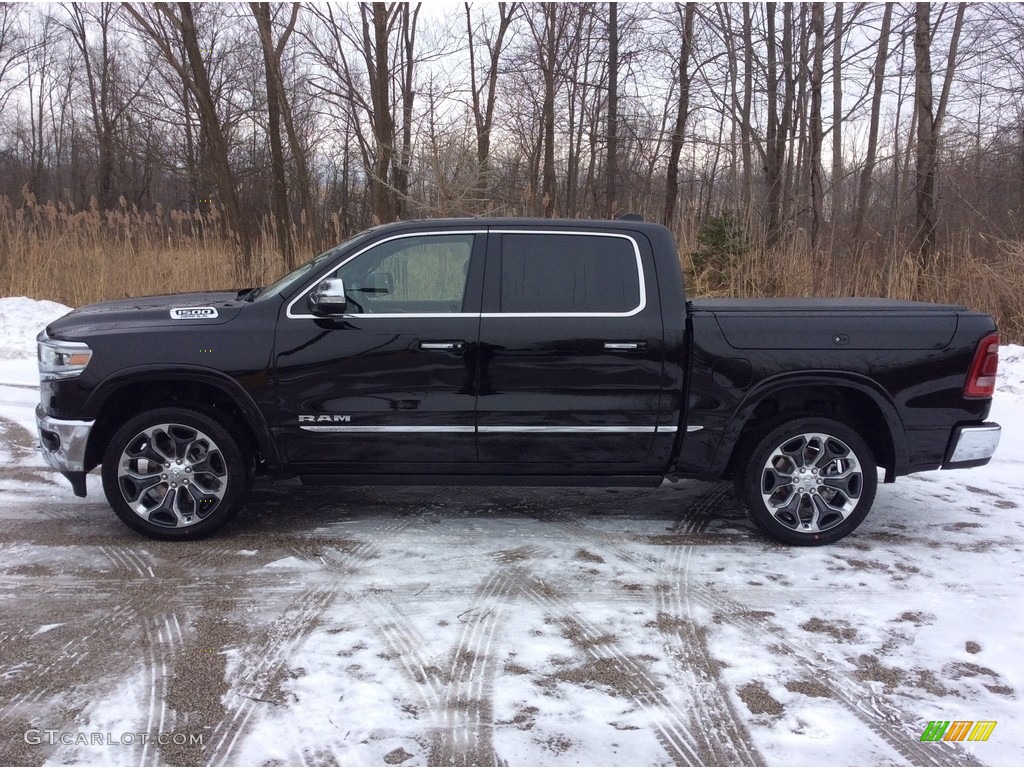 2019 1500 Limited Crew Cab 4x4 - Diamond Black Crystal Pearl / Black photo #3