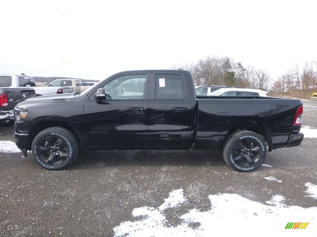 2019 1500 Big Horn Black Quad Cab 4x4 - Diamond Black Crystal Pearl / Black photo #2