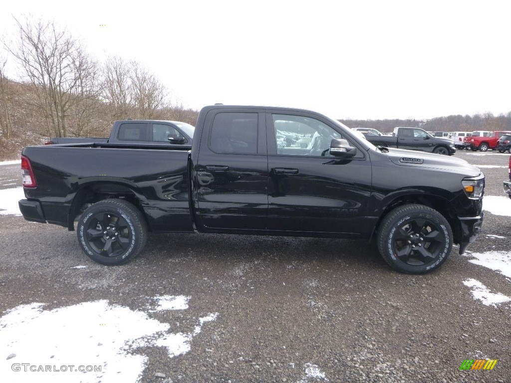 2019 1500 Big Horn Black Quad Cab 4x4 - Diamond Black Crystal Pearl / Black photo #6