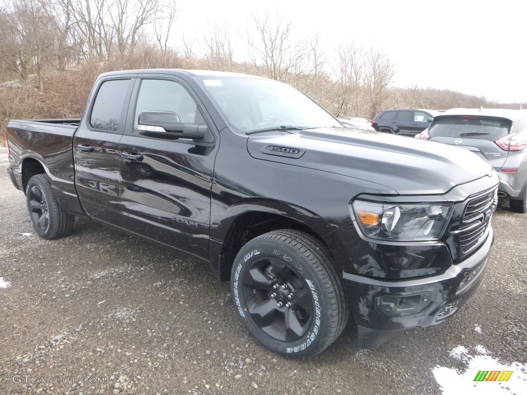 2019 1500 Big Horn Black Quad Cab 4x4 - Diamond Black Crystal Pearl / Black photo #7