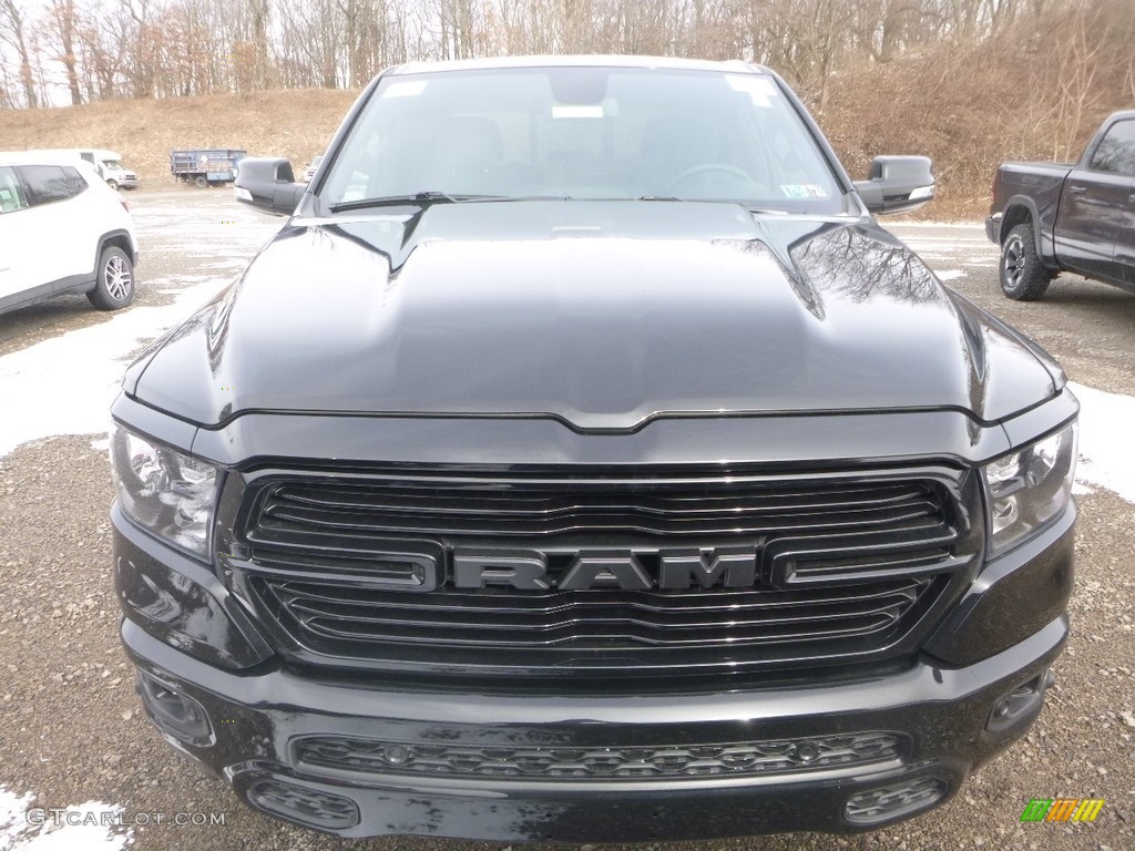 2019 1500 Big Horn Black Quad Cab 4x4 - Diamond Black Crystal Pearl / Black photo #8