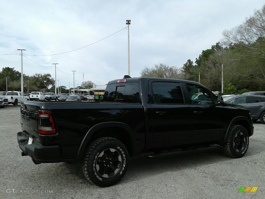 2019 1500 Rebel Crew Cab 4x4 - Diamond Black Crystal Pearl / Black/Red photo #5