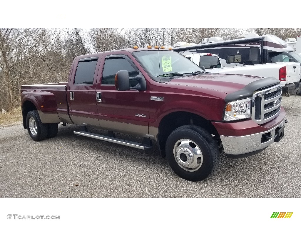 2005 F350 Super Duty Lariat Crew Cab 4x4 Dually - Dark Copper Metallic / Tan photo #2