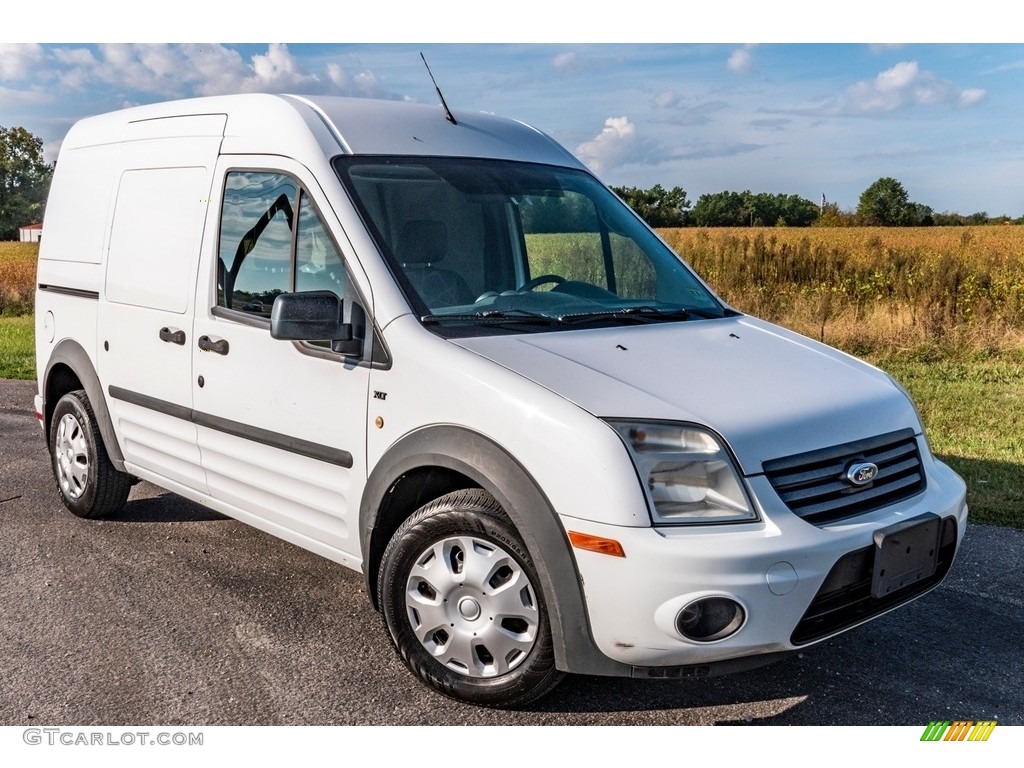 2010 Transit Connect XLT Cargo Van - Frozen White / Dark Gray photo #1