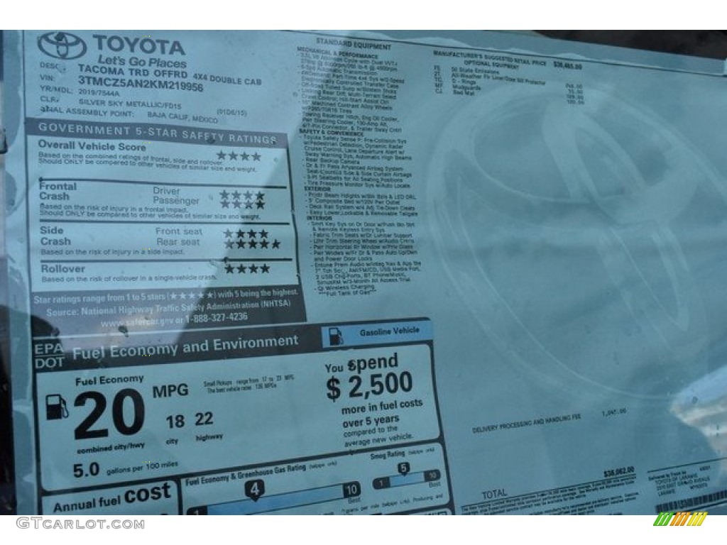 2019 Tacoma TRD Off-Road Double Cab 4x4 - Silver Sky Metallic / TRD Graphite photo #36