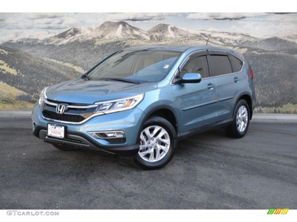 2016 CR-V EX AWD - Obsidian Blue Pearl / Beige photo #5