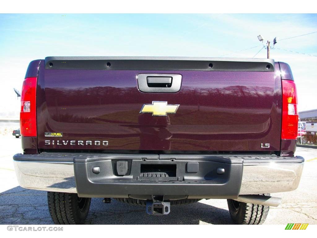 2009 Silverado 1500 LS Extended Cab 4x4 - Dark Cherry Red Metallic / Dark Titanium photo #7