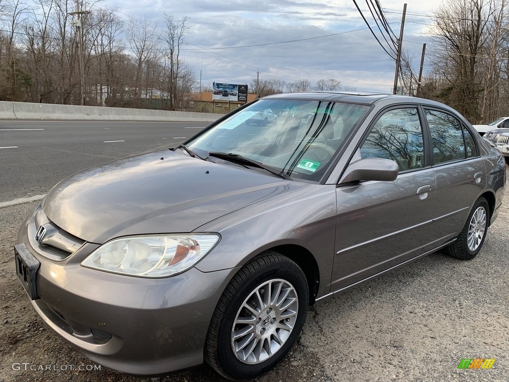 2005 Civic EX Sedan - Shoreline Mist Metallic / Gray photo #6