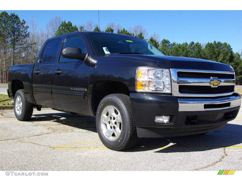 2009 Silverado 1500 LT Crew Cab - Black Granite Metallic / Light Titanium photo #4