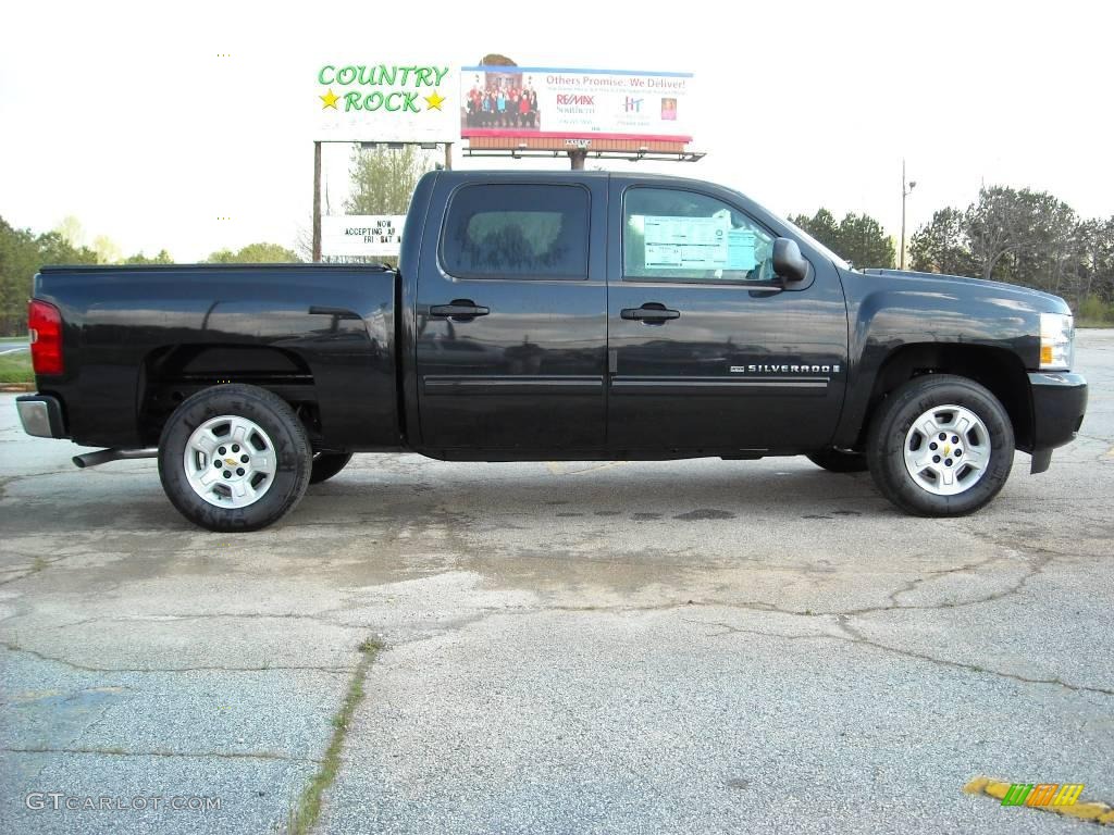 2009 Silverado 1500 LT XFE Crew Cab - Black Granite Metallic / Light Cashmere photo #5