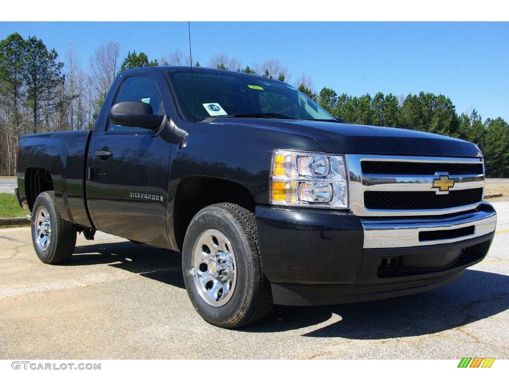 2009 Silverado 1500 Regular Cab - Black Granite Metallic / Dark Titanium photo #4