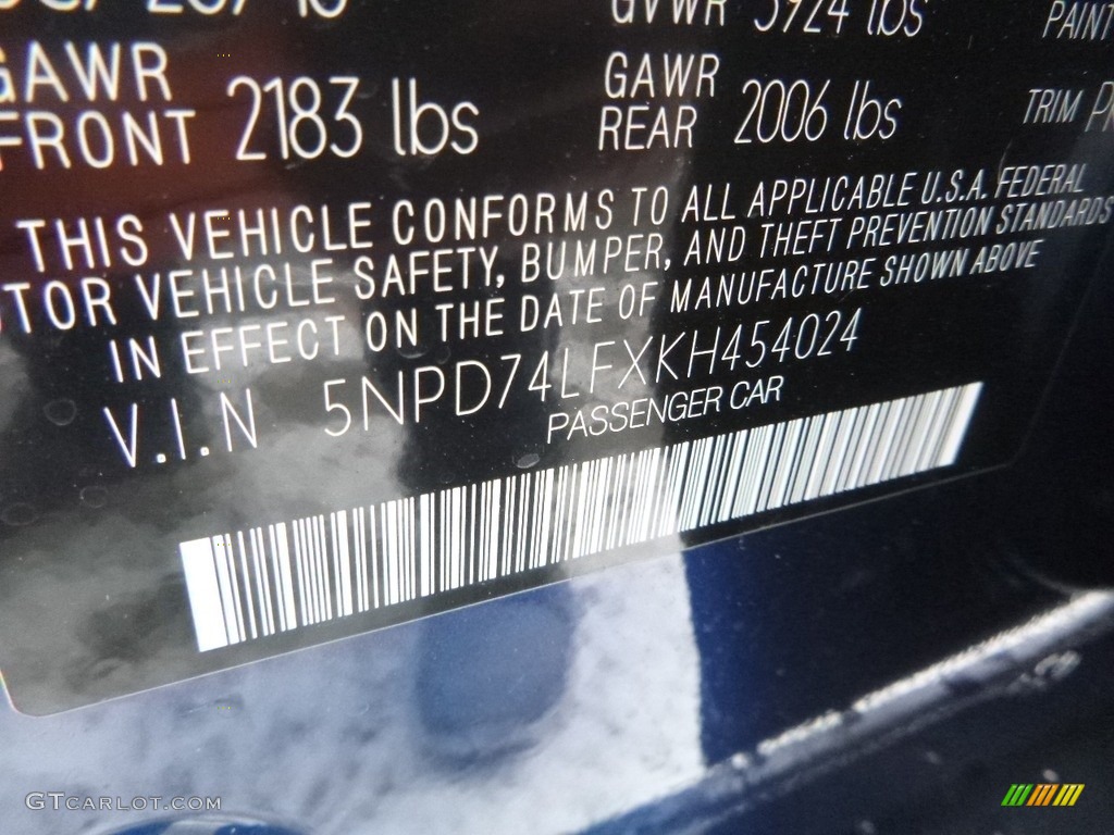 2019 Elantra SE - Lakeside Blue / Gray photo #10