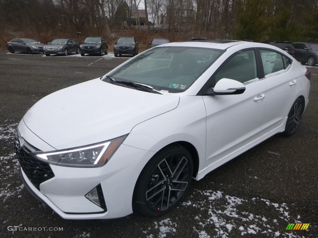 2019 Elantra Sport - Ceramic White / Black photo #5