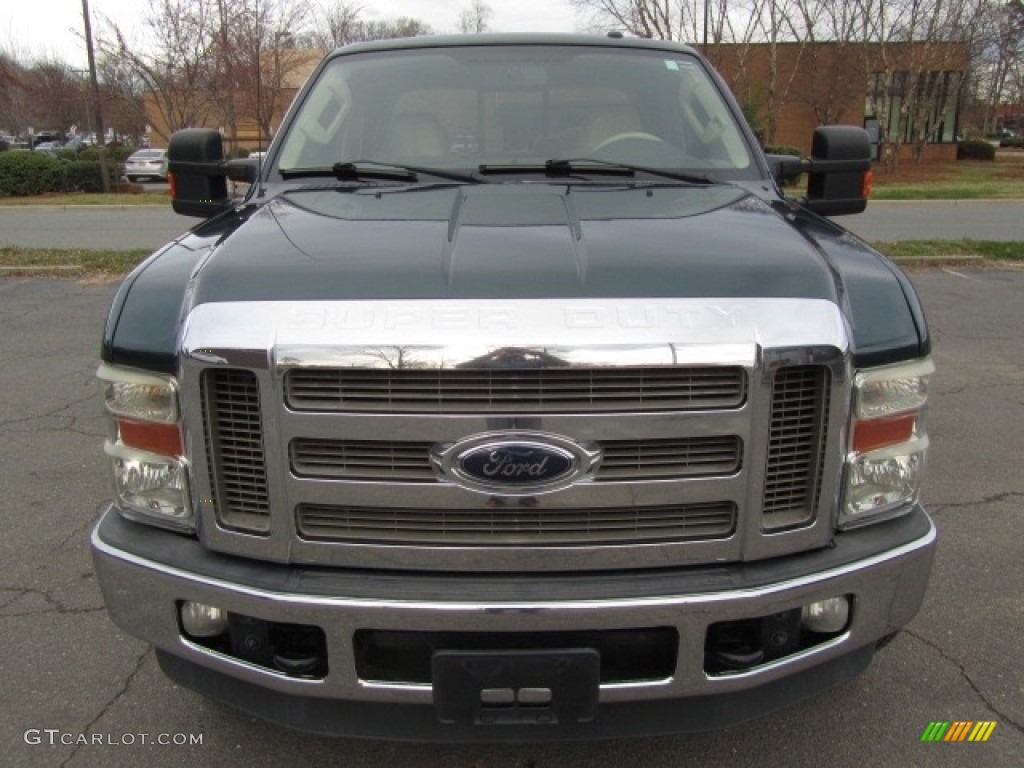 2010 F250 Super Duty Lariat Crew Cab 4x4 - Forest Green Metallic / Camel photo #5