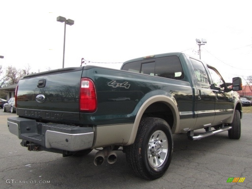 2010 F250 Super Duty Lariat Crew Cab 4x4 - Forest Green Metallic / Camel photo #10