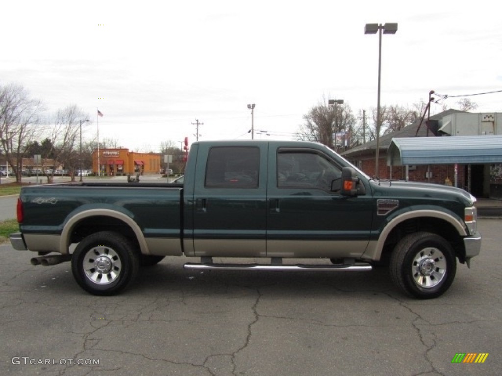 2010 F250 Super Duty Lariat Crew Cab 4x4 - Forest Green Metallic / Camel photo #11