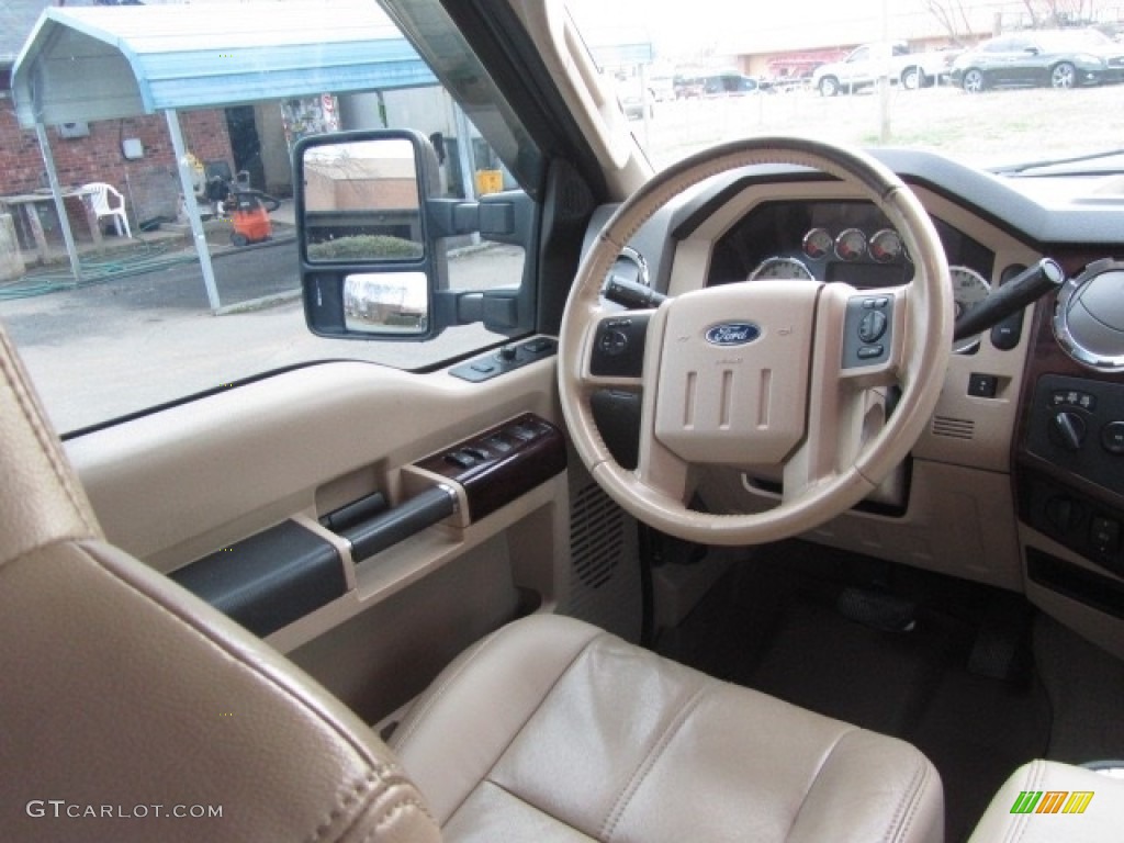 2010 F250 Super Duty Lariat Crew Cab 4x4 - Forest Green Metallic / Camel photo #12