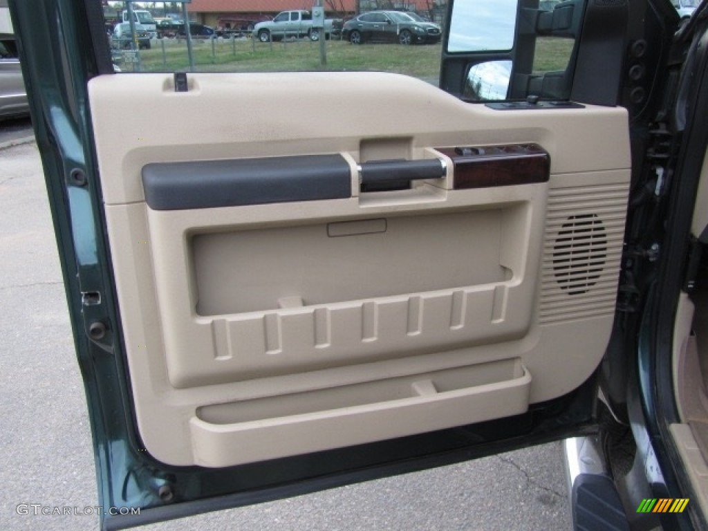 2010 F250 Super Duty Lariat Crew Cab 4x4 - Forest Green Metallic / Camel photo #19