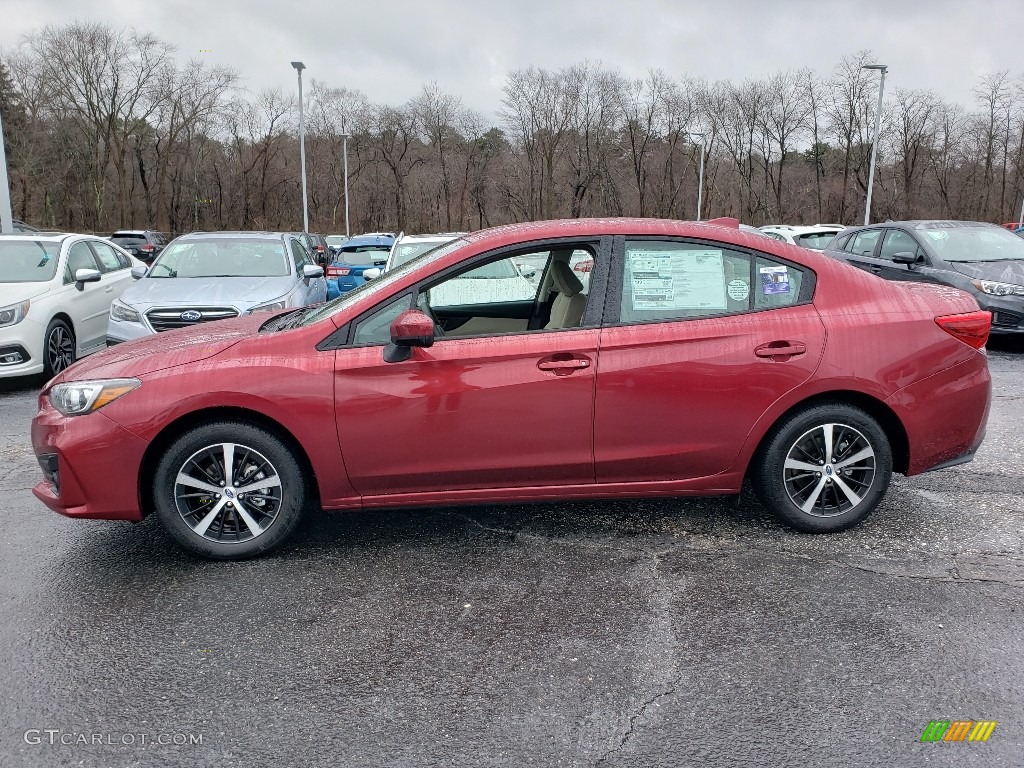 2019 Impreza 2.0i Premium 4-Door - Crimson Red Pearl / Ivory photo #3