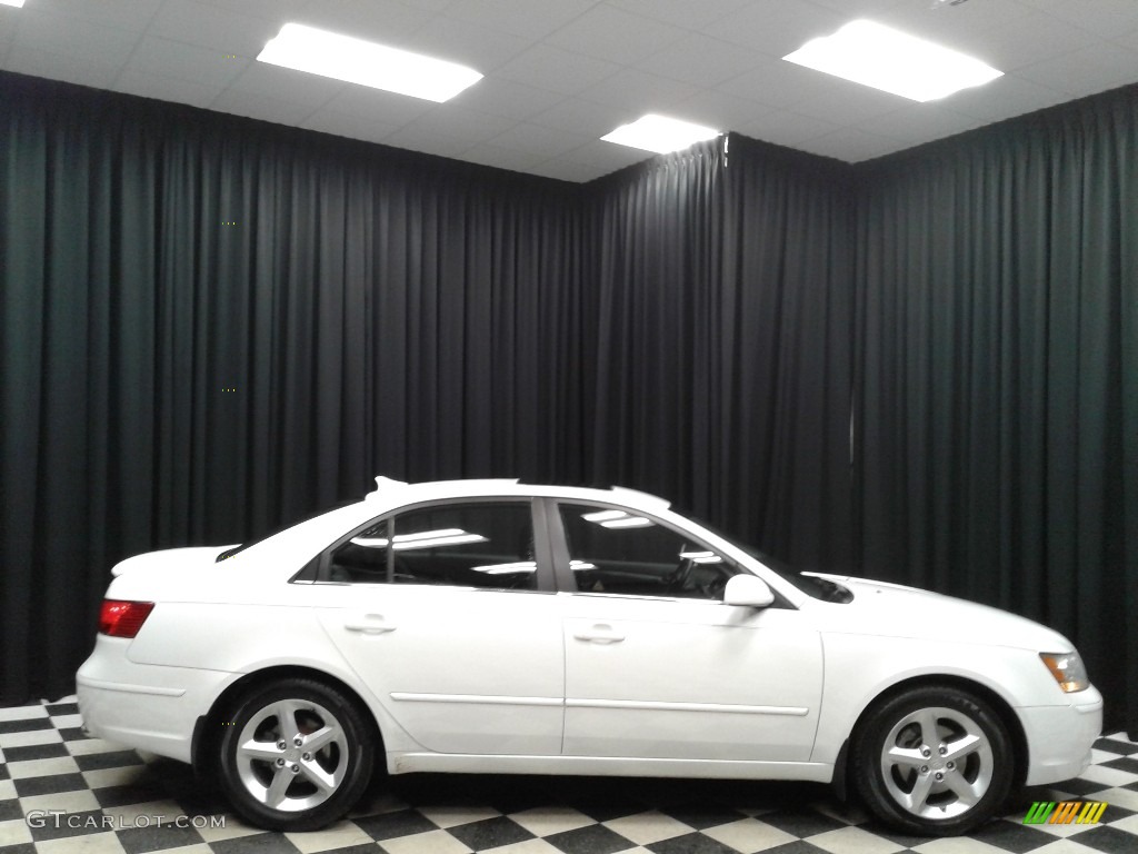 2009 Sonata SE V6 - Powder White Pearl / Cocoa photo #5