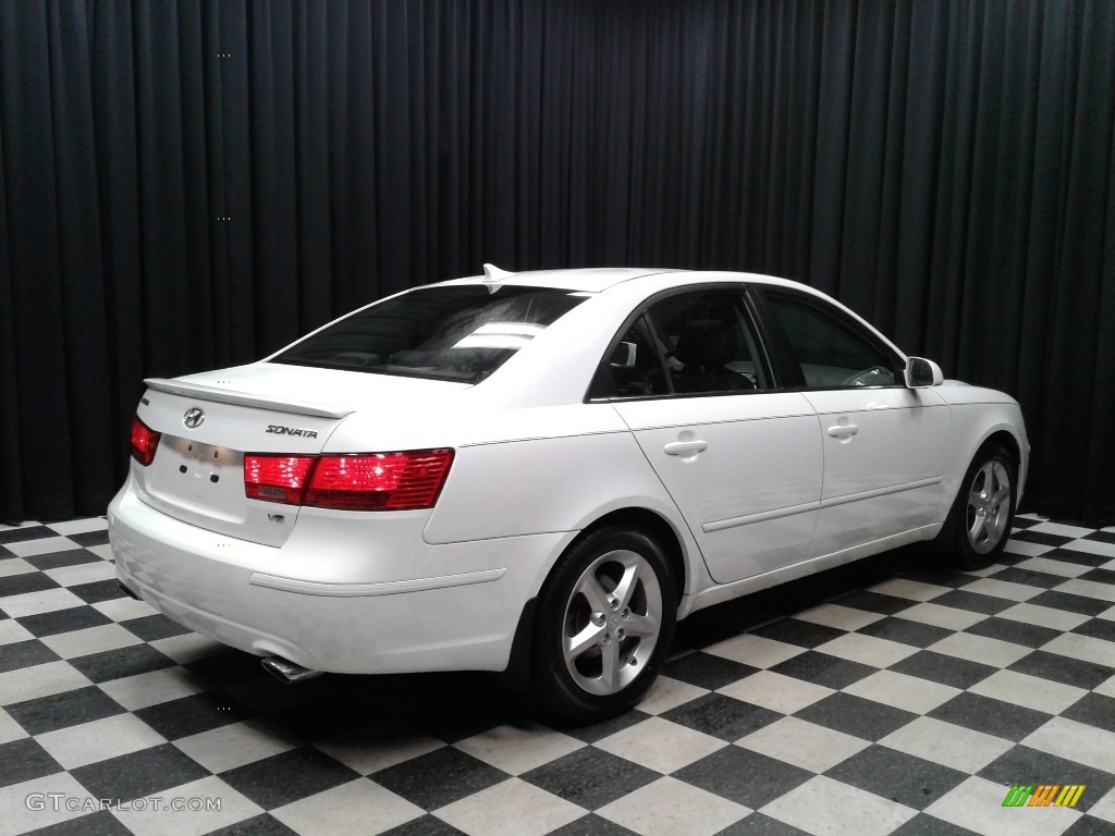 2009 Sonata SE V6 - Powder White Pearl / Cocoa photo #6