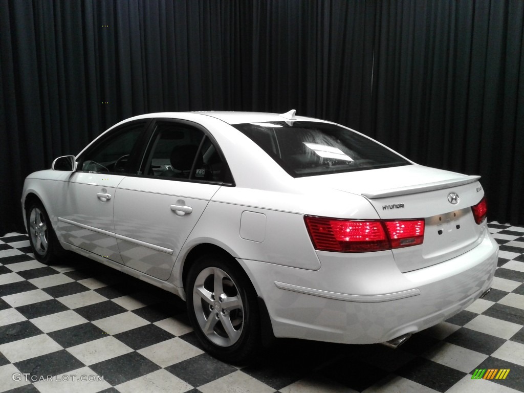 2009 Sonata SE V6 - Powder White Pearl / Cocoa photo #8