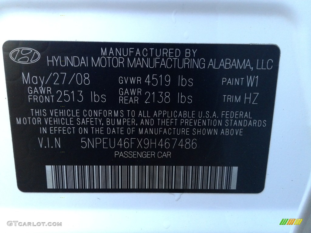2009 Sonata SE V6 - Powder White Pearl / Cocoa photo #27