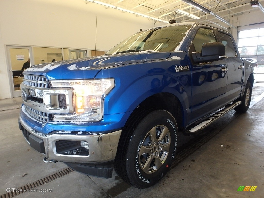 2019 F150 XLT SuperCrew 4x4 - Velocity Blue / Earth Gray photo #4