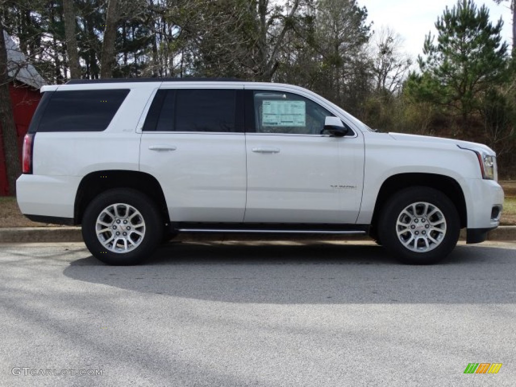 White Frost Tintcoat 2019 GMC Yukon SLT Exterior Photo #131976981