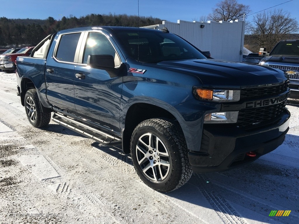 2019 Silverado 1500 Custom Z71 Trail Boss Crew Cab 4WD - Northsky Blue Metallic / Jet Black photo #3