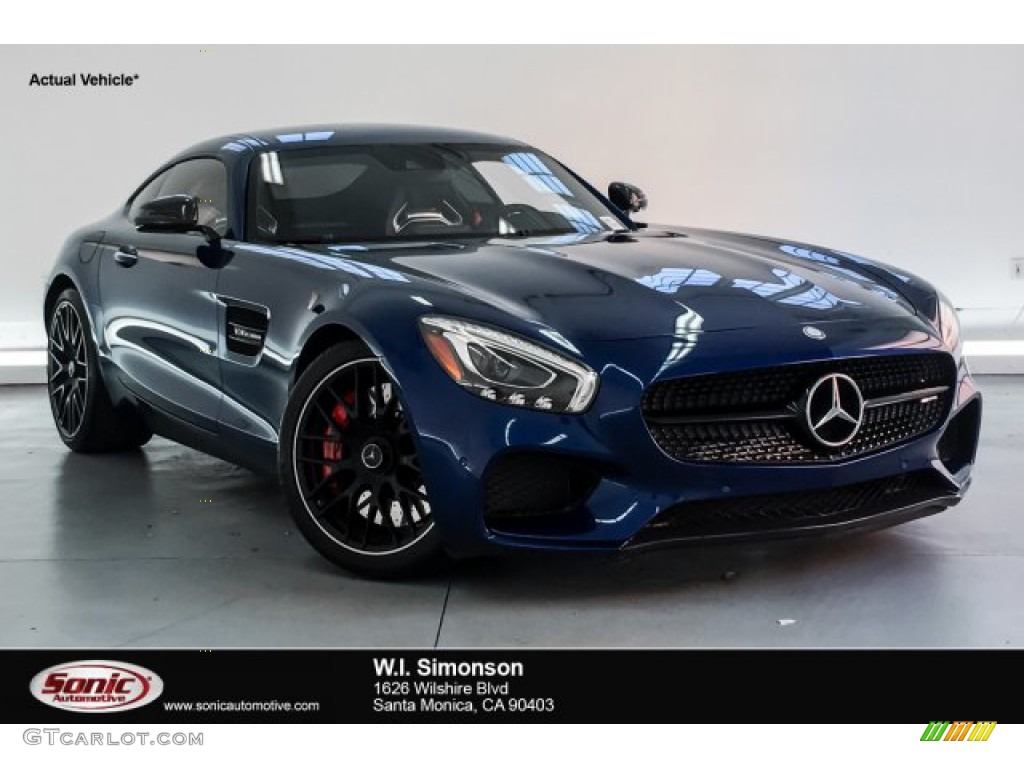 2016 AMG GT S Coupe - Brilliant Blue Metallic / Red Pepper/Black photo #1
