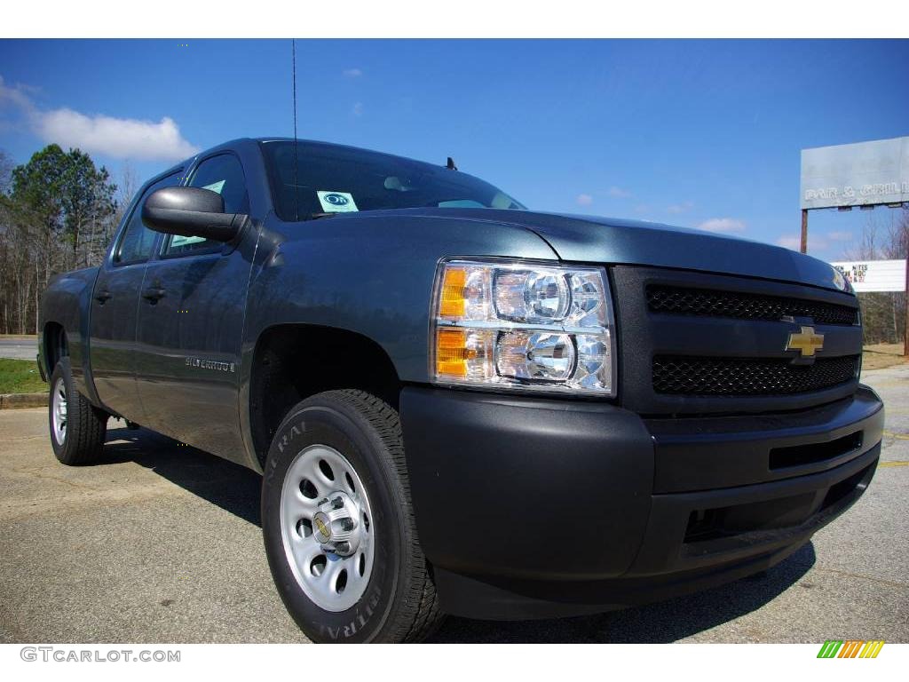 2009 Silverado 1500 Crew Cab - Blue Granite Metallic / Dark Titanium photo #4