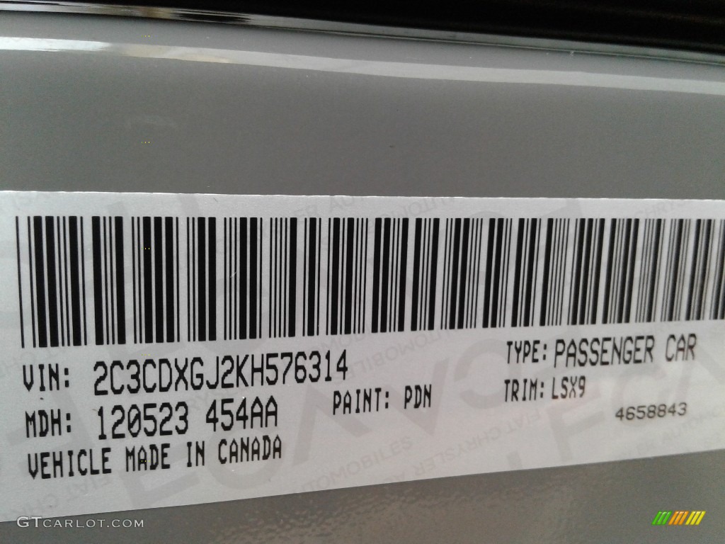 2019 Charger Color Code PDN for Destroyer Gray Photo #131990463
